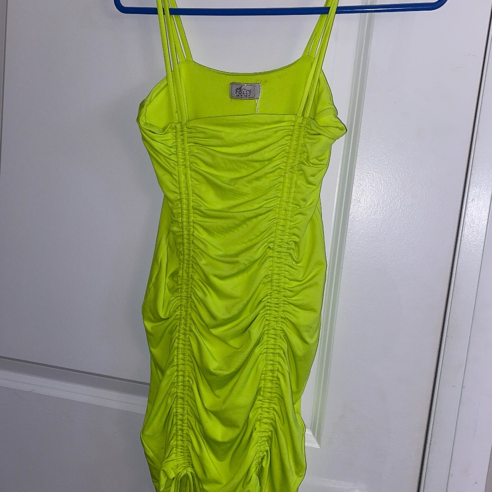 NEON OH POLLY RUCHED MINI DRESS!